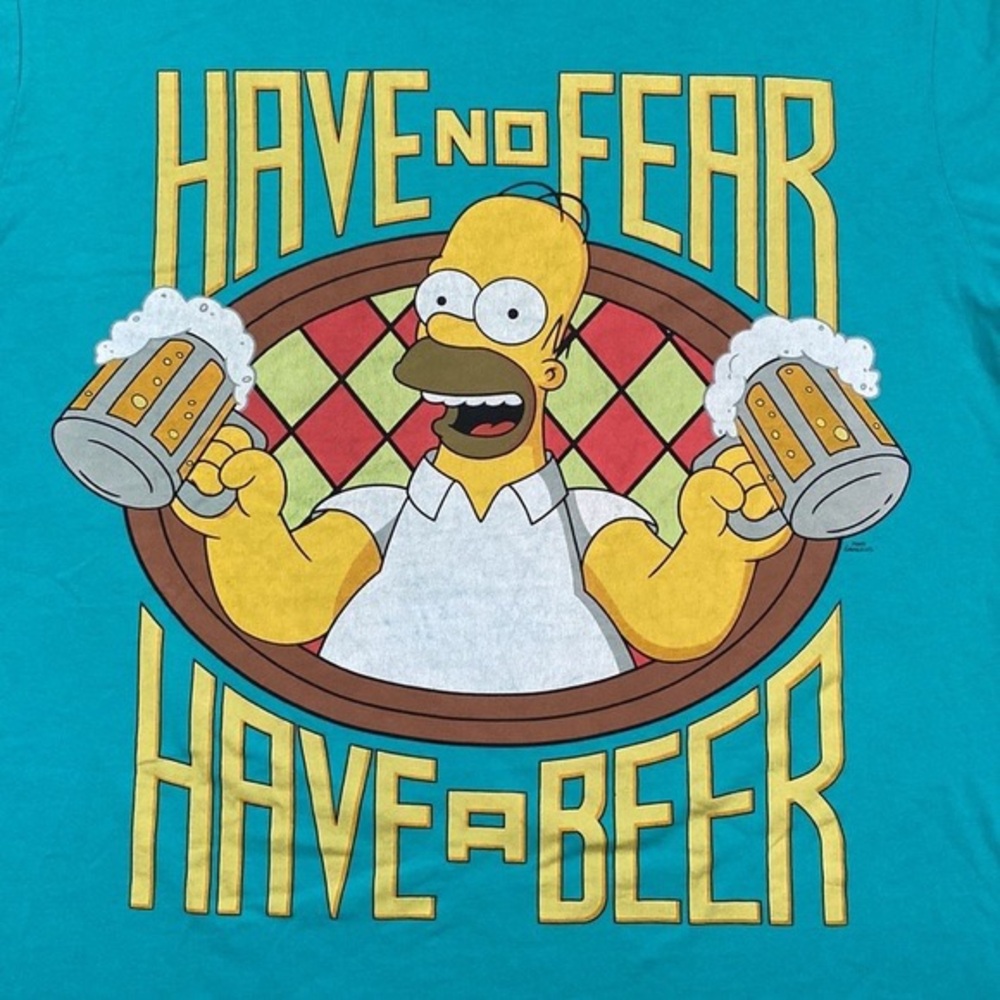 THE SIMPSONS inch Have no fear, have a beer inch Green Graphic T Shirt in 52/54 - Picture 15 of 16